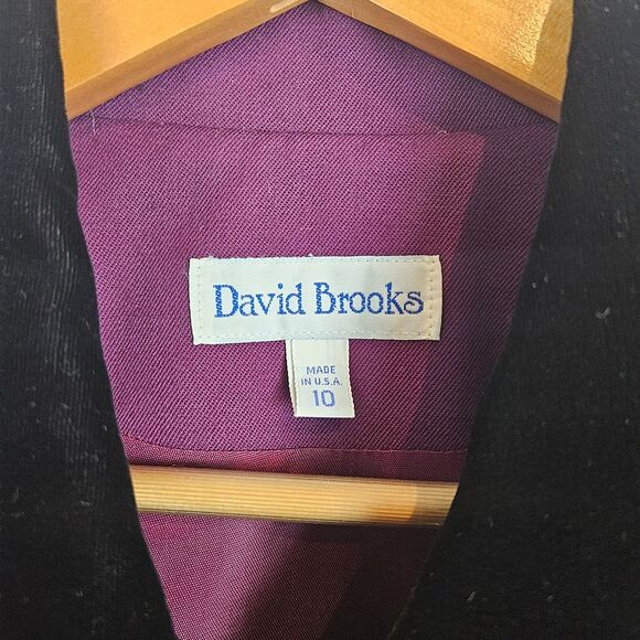 David Brooks 100% wool vintage skirt blazer suit purple black silver, size 10‎ - Picture 4 of 12